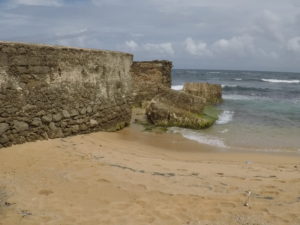 ruins on playa pena beach for a wedding