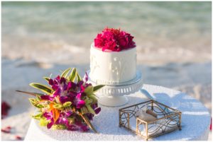 wedding cake on the beach